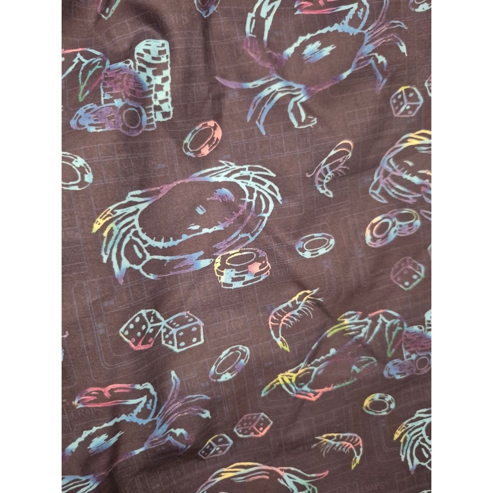 Peter Millar Mens XL Swim Trunks Navy Neon Casino Crab Shrimp Dice Print Shorts - Picture 5 of 11